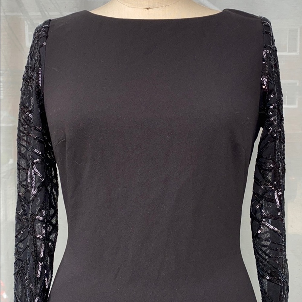 Cabin Klein Glitter Sleeve Formal Dress